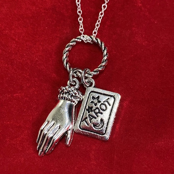 Tarot Card Charm Necklace Fortune Teller Palm Reader Palmistry New Age - Picture 4 of 5